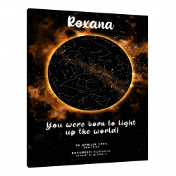 Tablou Canvas Personalizat cu Harta Stelelor Starmap Eclipse